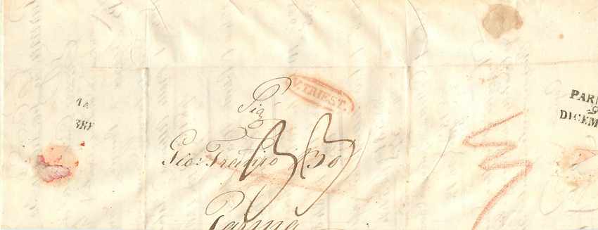 Lettre Cover Italie Italia Trieste Parma  — Rückseite