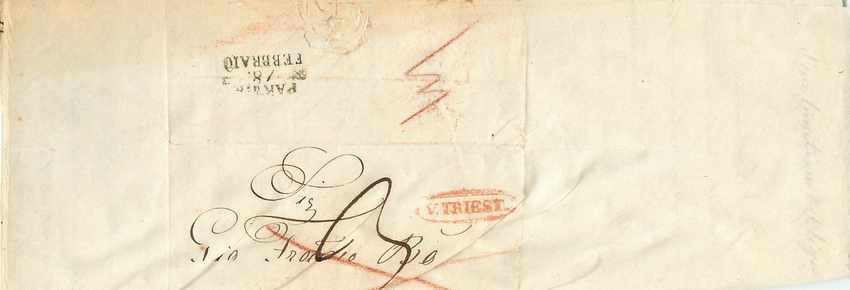 Lettre Cover Italie Italia Trieste Parma  — Rückseite