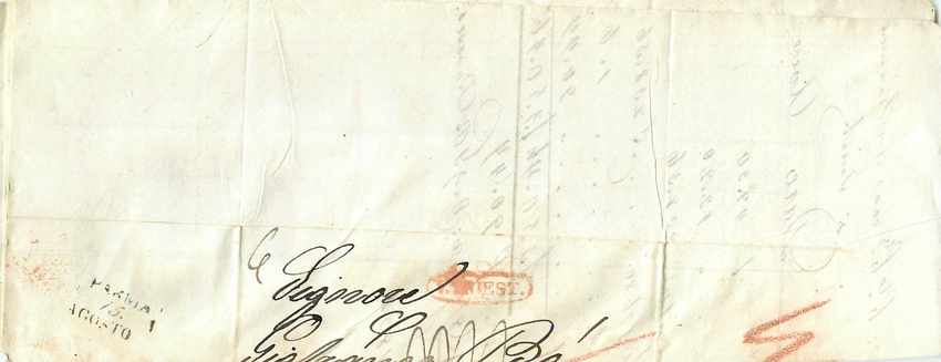 Lettre Cover Italie Italia Trieste Parma  — Rückseite