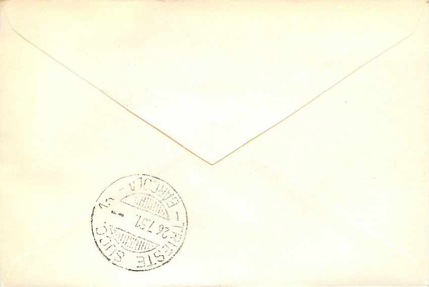 Barcola — Timbre commémoratif de Pietro Vannucci dit Perugino — 26 juillet 1951 — Achterkant