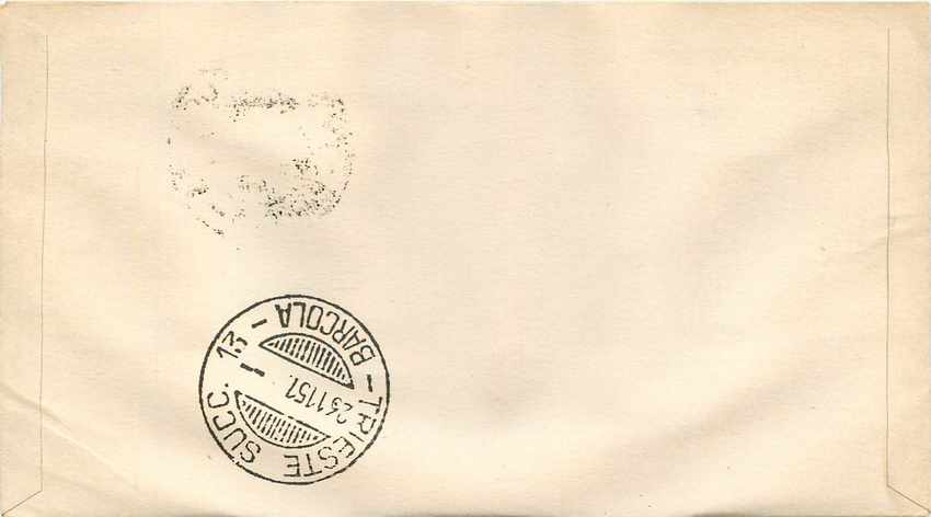 Lettre Cover Italia AMG FTT FDC 1951 Giuseppe Verdi Musique — Rückseite