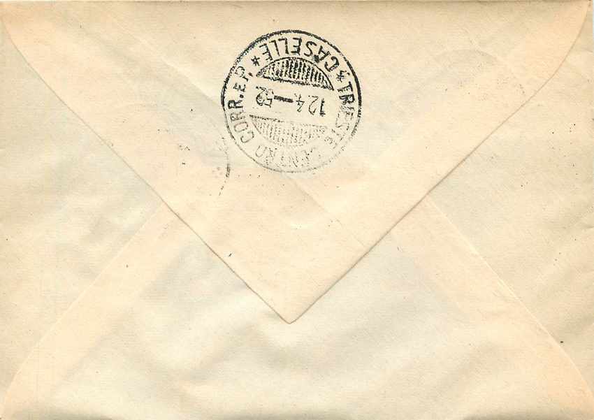 Lettre Cover Italia AMG FTT  Fiera Milano 1952 Milan — Rückseite