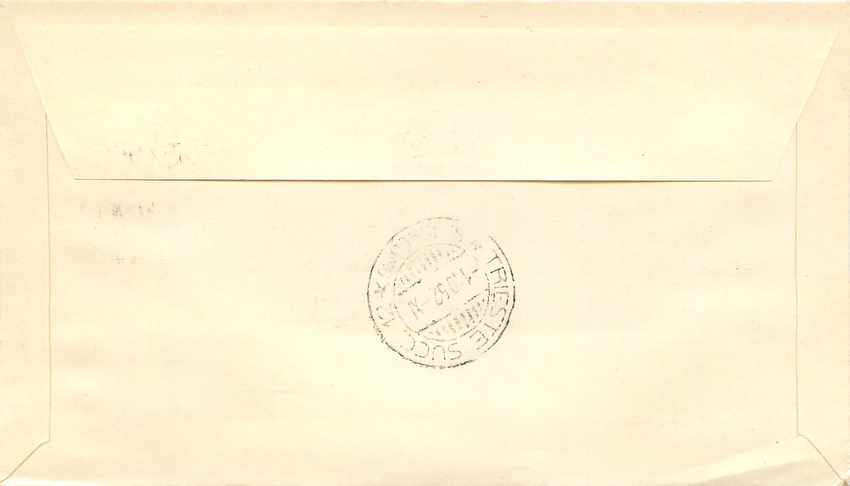 Lettre Cover Italia AMG FTT 1952 Avion Aviation FDC — Rückseite