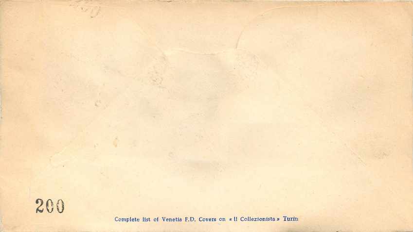 Lettre Cover Italia AMG FTT 1952 Avion Aviation FDC Cheval Pegase — Rückseite