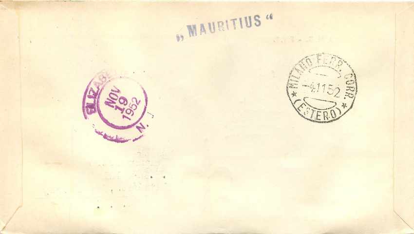 Lettre Cover Italia AMG FTT 1952 FDC Tank Char d'assaut Avion Aviation Militaria Bateau Militaria — Rückseite