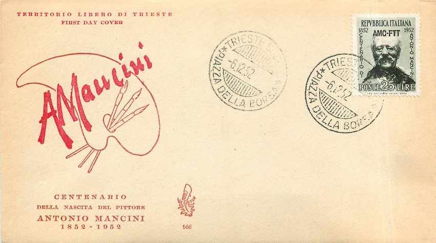 Freier Territorium von Triest — Centenar der Geburt des Malers Antonio Mancini — unbekannter Verlag, Nr. 166
