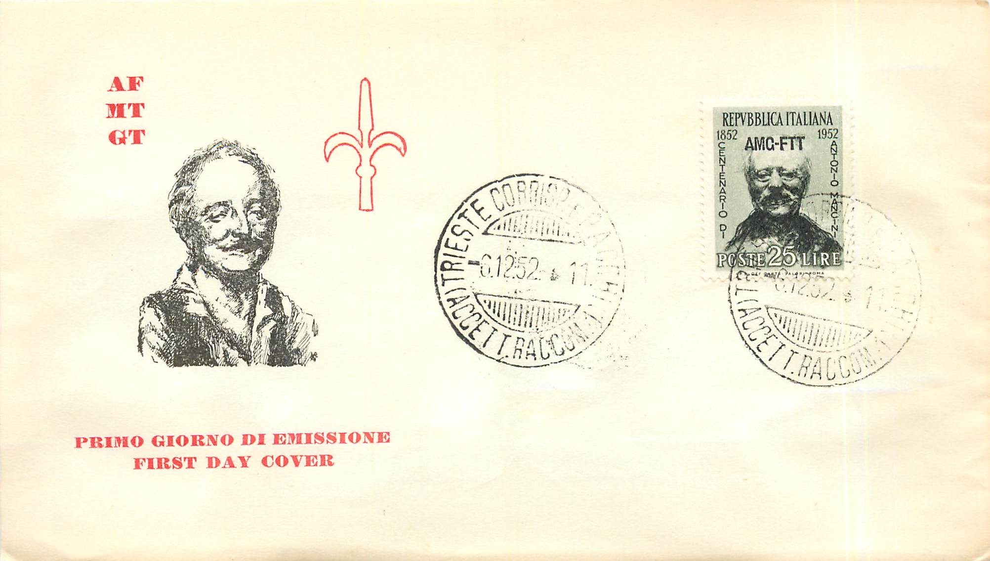 Lettre Cover Italia AMG FTT  1952 Mancini FDC Peinture