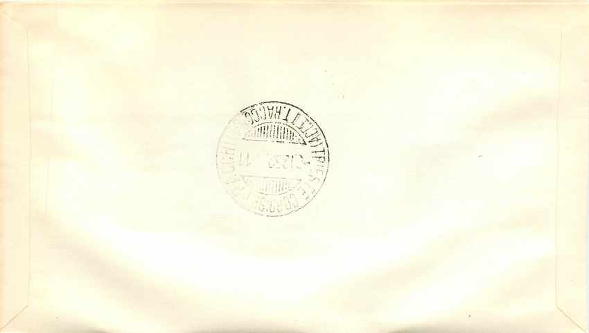 Lettre Cover Italia AMG FTT 1952FDC Vincenzo Gemito — Rückseite