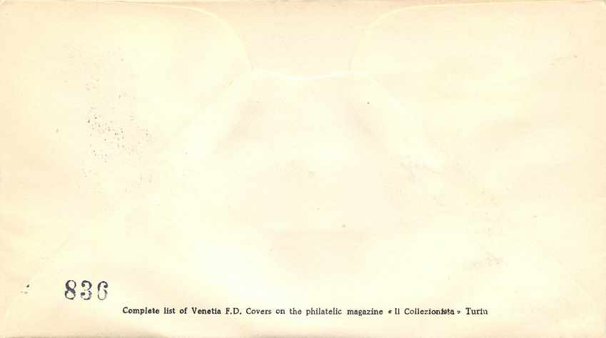 Lettre Cover Italia AMG FTT  FDC 1953 Antonello del Messina — Rückseite