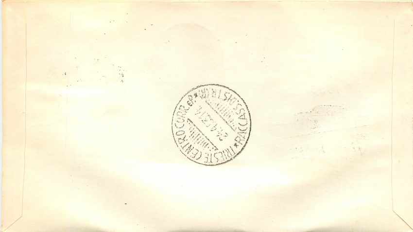 Lettre Cover Italia AMG FTT FDC  1953 Automobile  — Rückseite