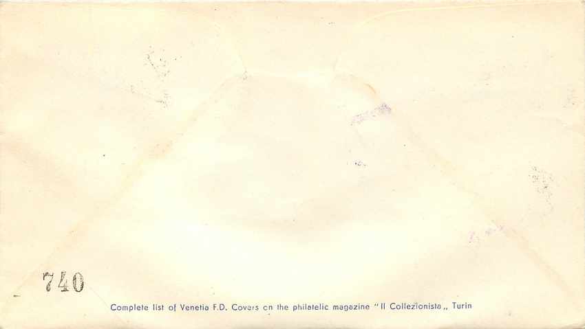 Lettre Cover Italia AMG FTT FDC  1953 Automobile  — Rückseite