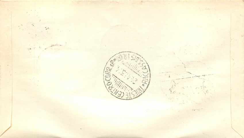 Lettre Cover Italia AMG FTT FDC  1953 Automobile  — Rückseite