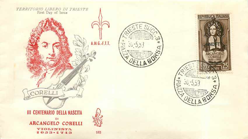 Freier Territorium von Trieste — III. Jahrhundertfeier der Geburt von Arcangelo Corelli — AM.G.F.T.T. — n° 183