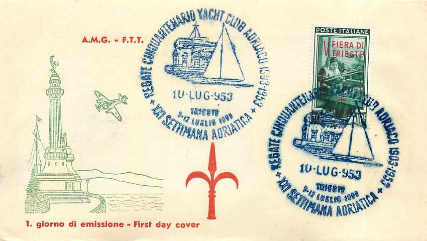 Trieste — Exposition maritime — Fiera di Trieste 1953 — First day cover