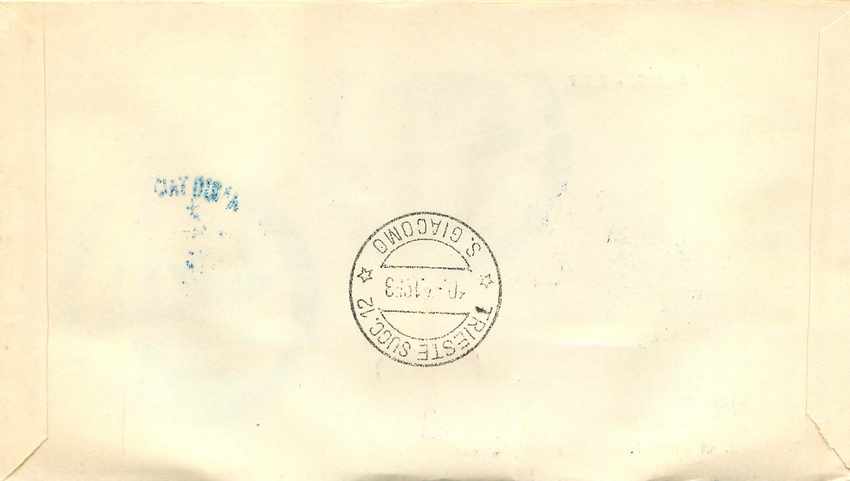 Trieste — Exposition maritime — Fiera di Trieste 1953 — First day cover — Reverso
