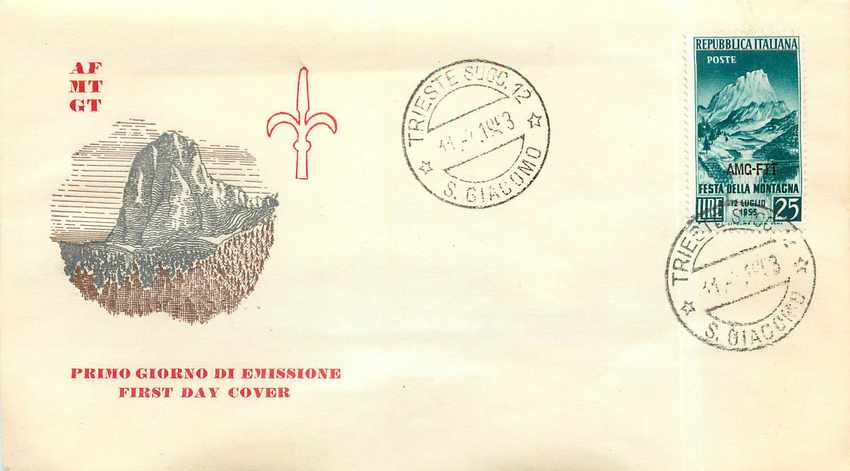 Lettre Cover Italia Italie  AMG FTT 1953 Festa della Montagna Alpinisme Montagne 