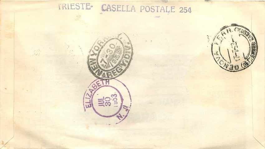 Lettre Cover Italia Italie  AMG FTT 1953 Agriculture  FDC — Rückseite
