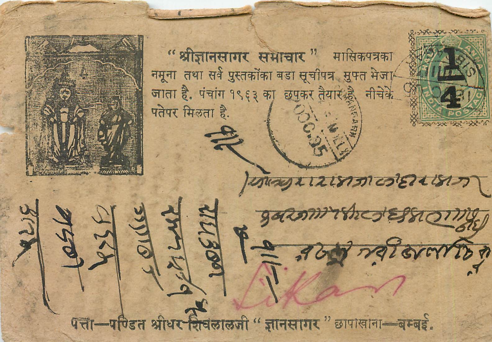 Inde India Entier Postal Stationary 