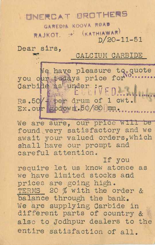 Postal Stationary Entier Postal Inde India  — Verso