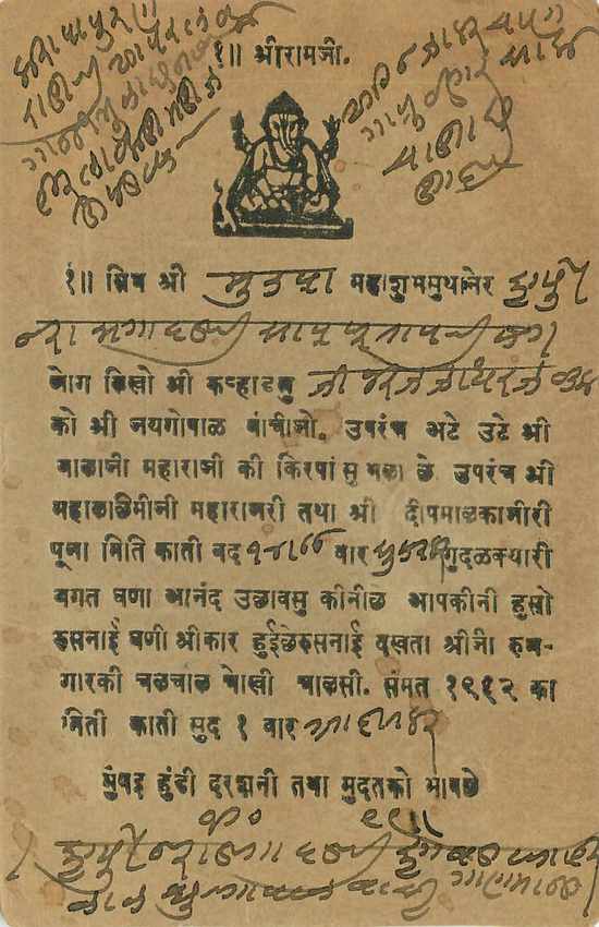 Postal Stationary Entier Postal Inde India  — Rückseite