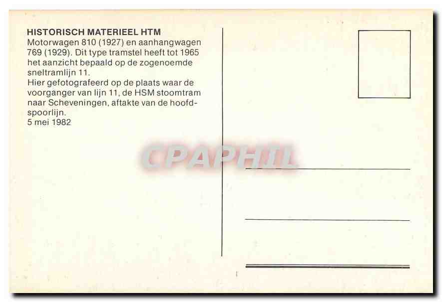 CPM Historisch Materieel HTM Motorwagen 810  — Back