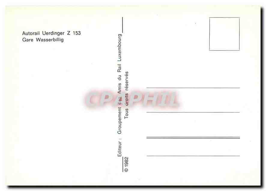 CPM Autorail Uerdinger Gare Wasserbilig  — Rückseite