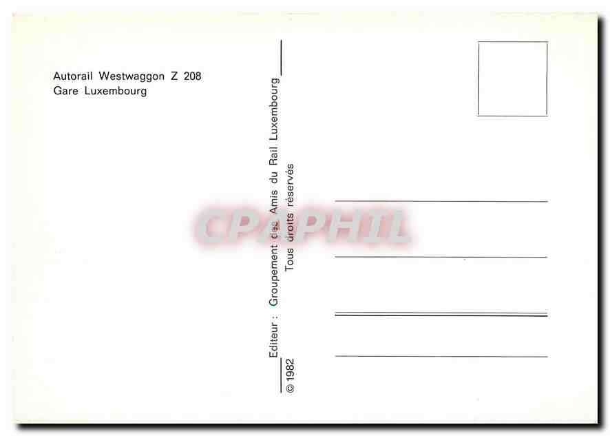 CPM Autorail Westwaggon Gare Luxembourg  — Verso