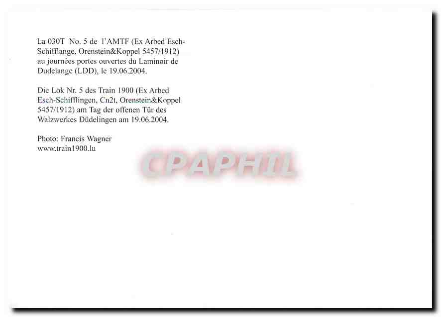 CPM La 030T no 5 de l'AMTF  — Rückseite