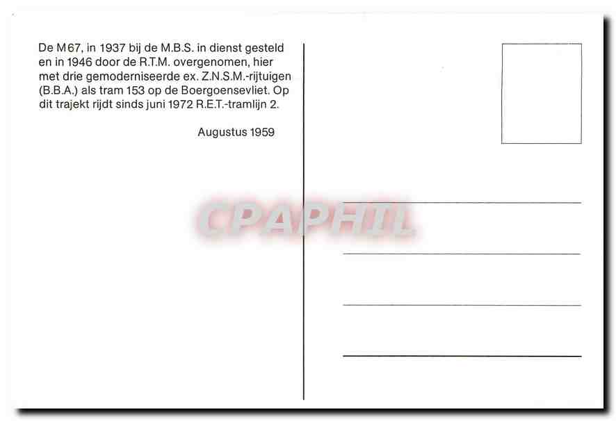 CPM De M67 in 1937 bij de MBS in dienst gesteld en in 1946  — Verso