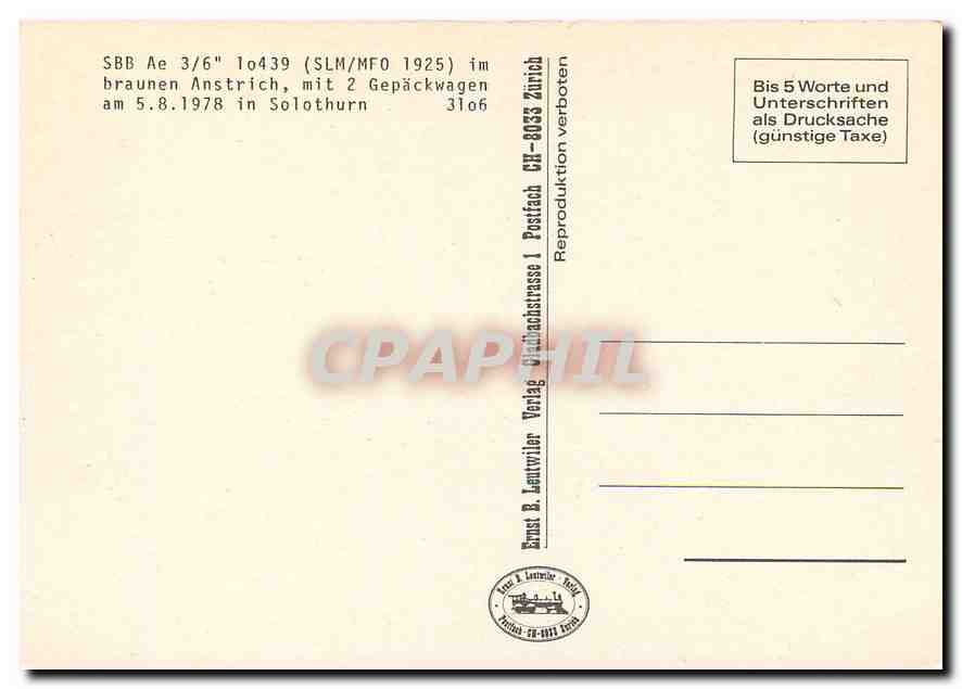 CPM SPP ae 36 lo439 im braunen Anstrich  — Rückseite