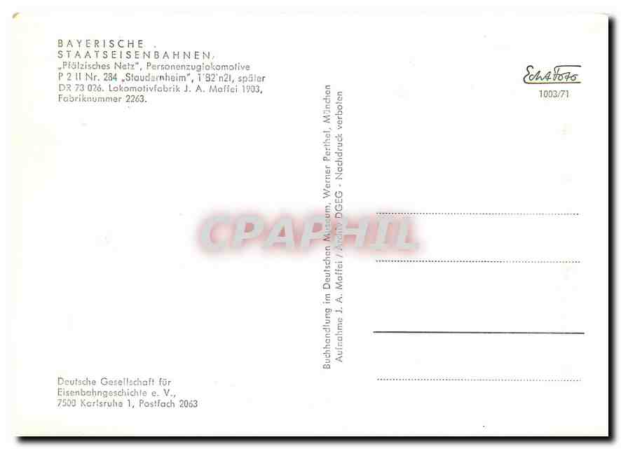 CPM Bayerische Staatseisenbahnen  — Verso