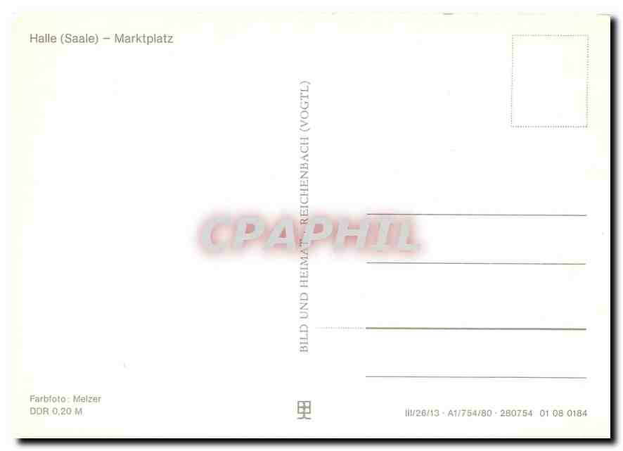 CPM Halle Saale Marktplatz  — Rückseite