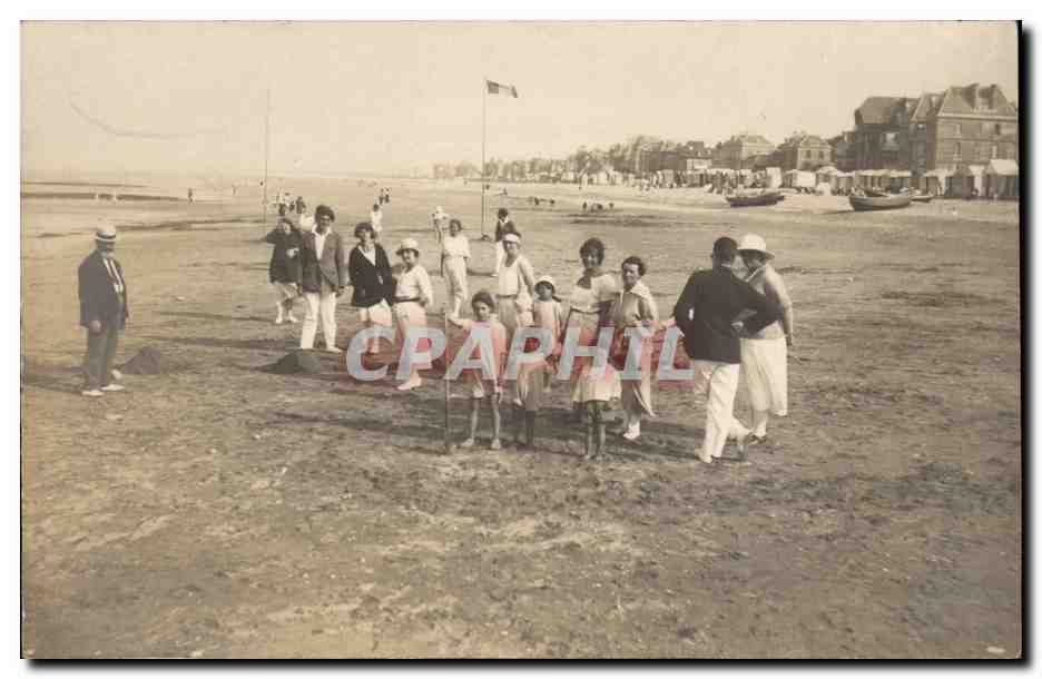Carte Photo CPA plage Enfants