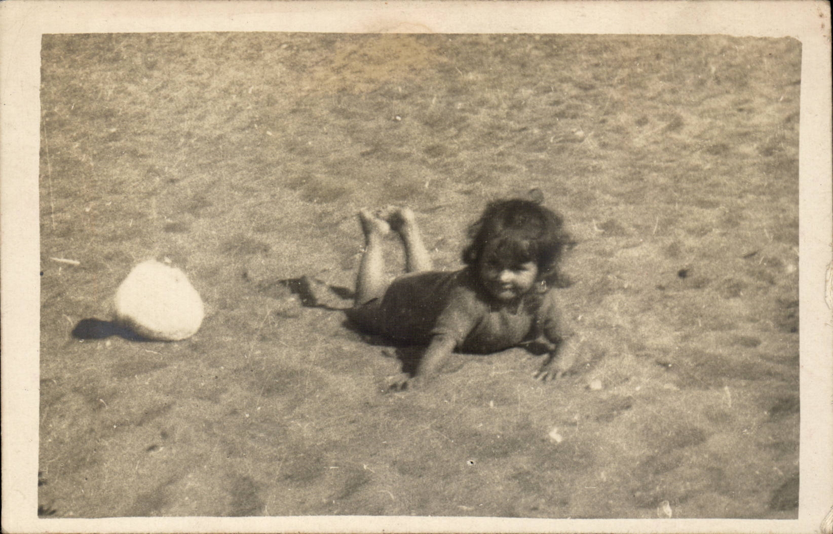 Carte Photo CPA plage Enfant 