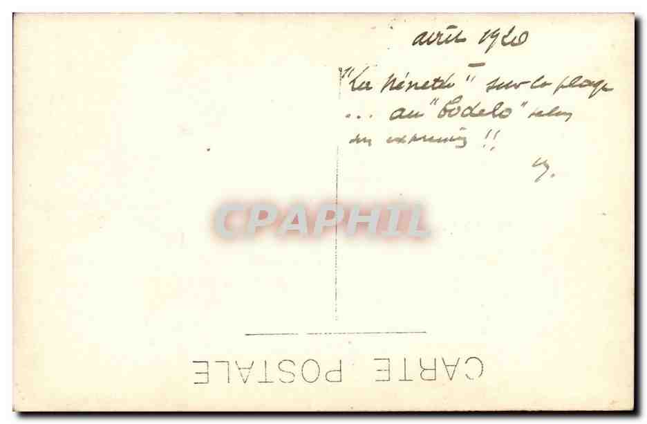 Carte Photo CPA plage Enfant  — Rückseite