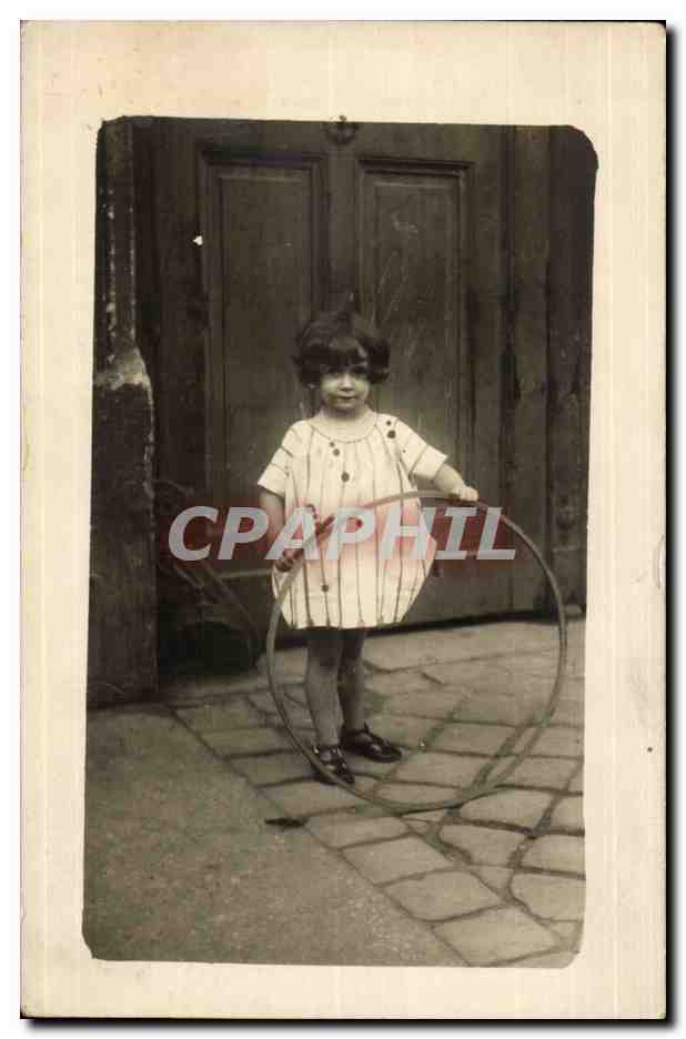 Carte Photo CPA Enfant Cerceau