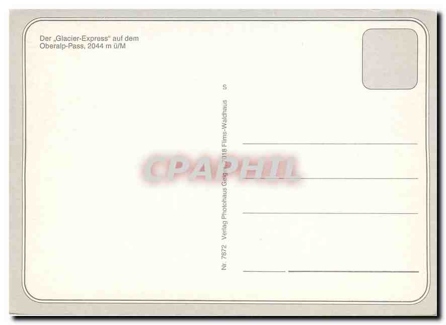 CPM Glacier Express  — Verso
