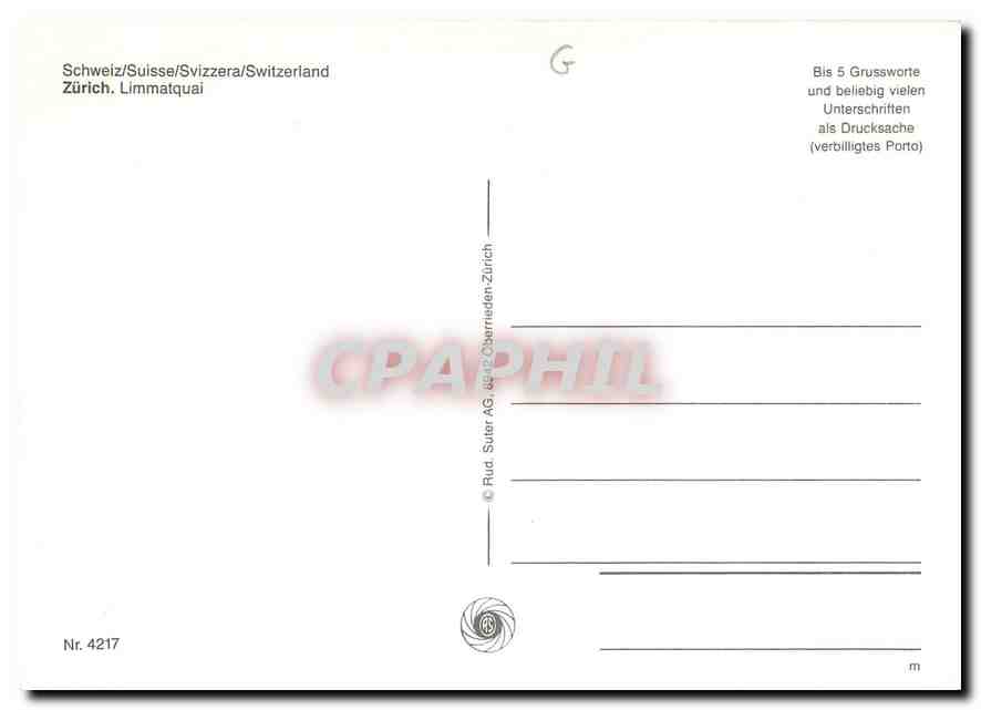 CPM Zurich Switzerland  — Verso