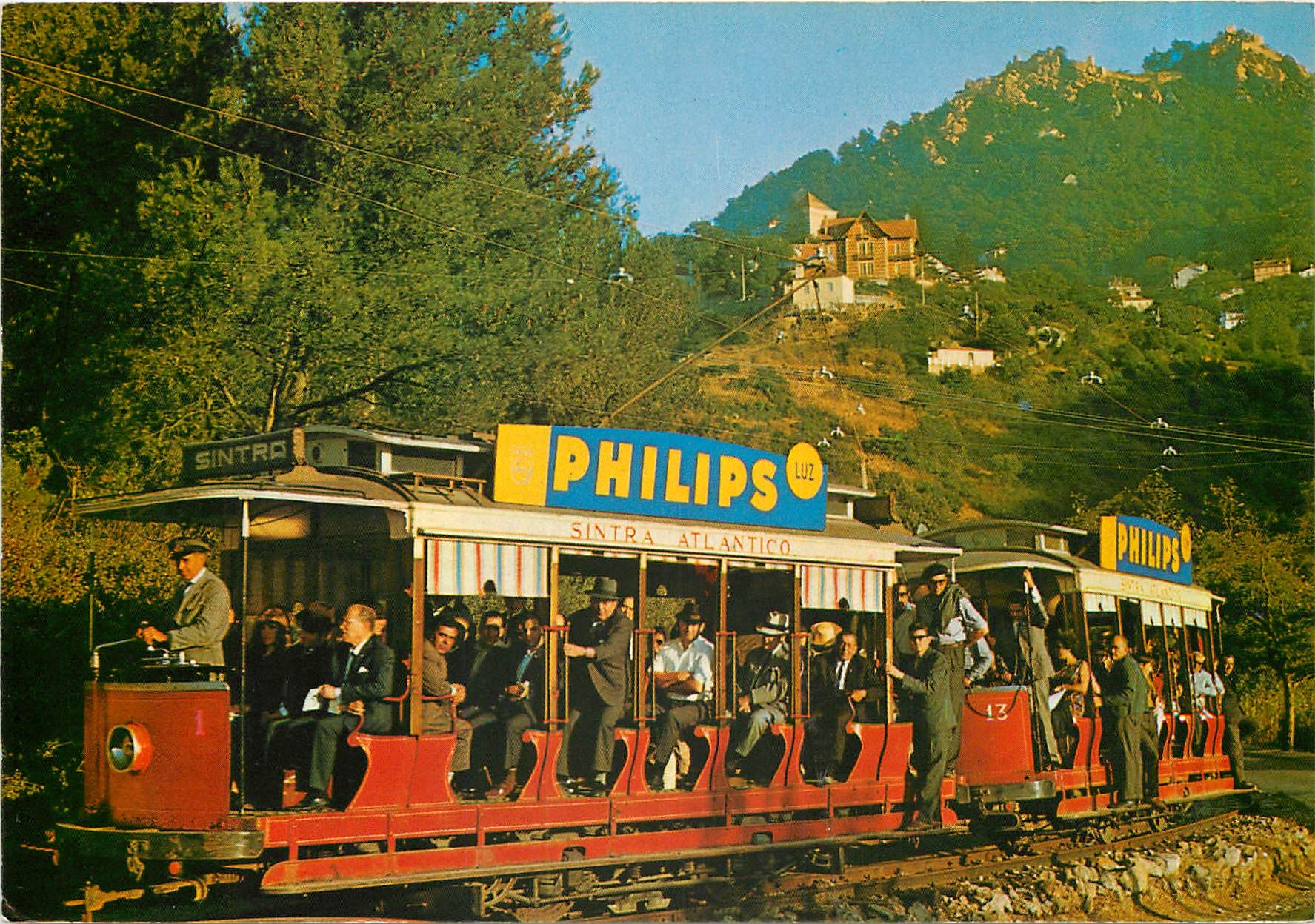 CPM Old Electric Streetcar Sintra Portugal Philips