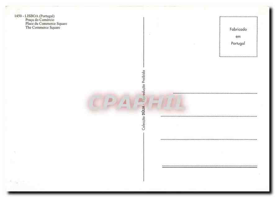 CPM Lisboa Praca de Comercio  — Verso