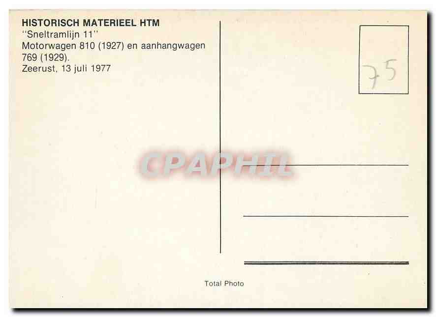 CPM Historiech Materieel Sneltramlijn 11 — Verso