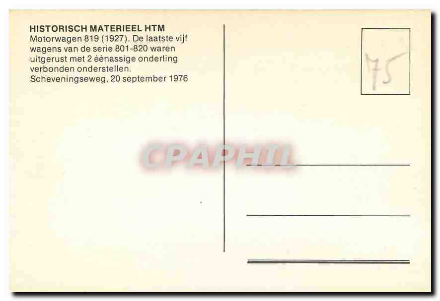 CPM Historiech Materieel Motorwagen 819 — Verso