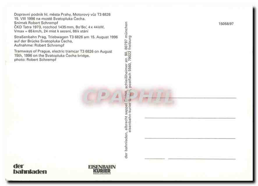 CPM Tramways of Prague  — Verso