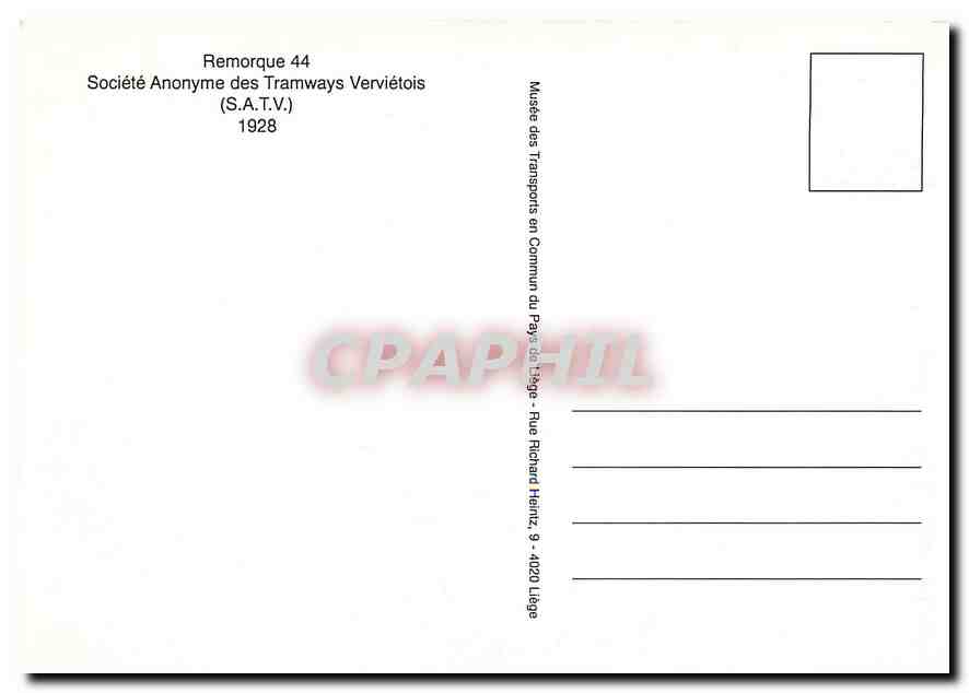 CPM Remorque 44 Vervietois Tramways — Back
