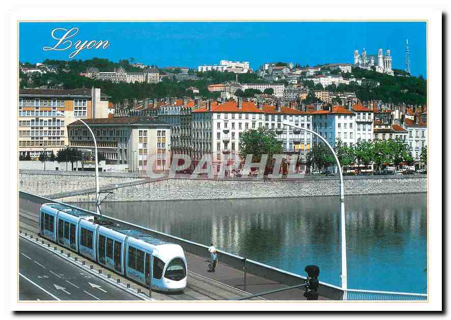 CPM Lyon Rhone Pont Gallieni sur le Rhone et la ville