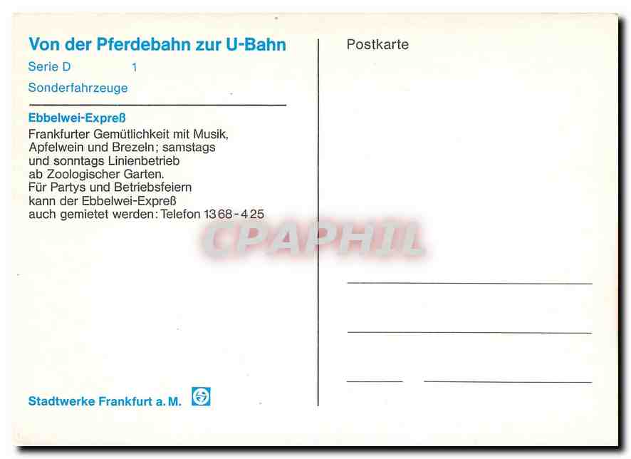 CPM Ebbelwei Expres Frankfurt  — Verso
