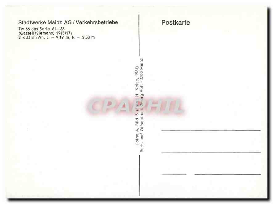 CPM Stadtwerke Mainz AG Verkehrsbetriebe  — Rückseite