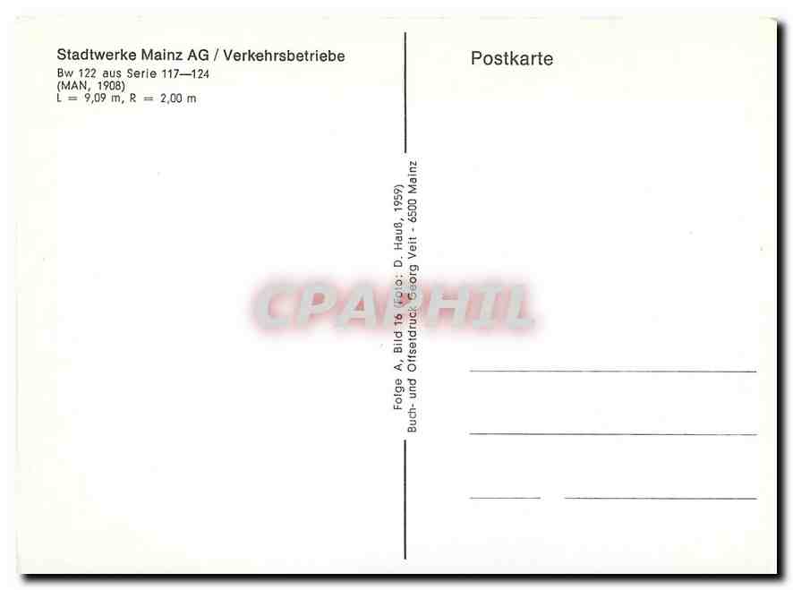 CPM Stadtwerke Mainz AG Verkehrsbetriebe  — Rückseite