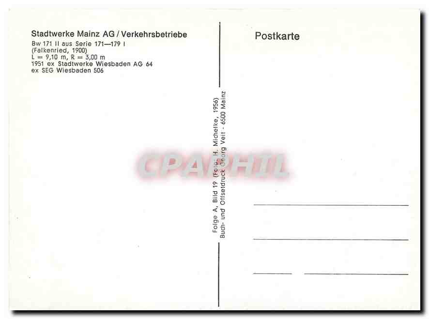 CPM Stadtwerke Mainz AG Verkehrsbetriebe  — Verso