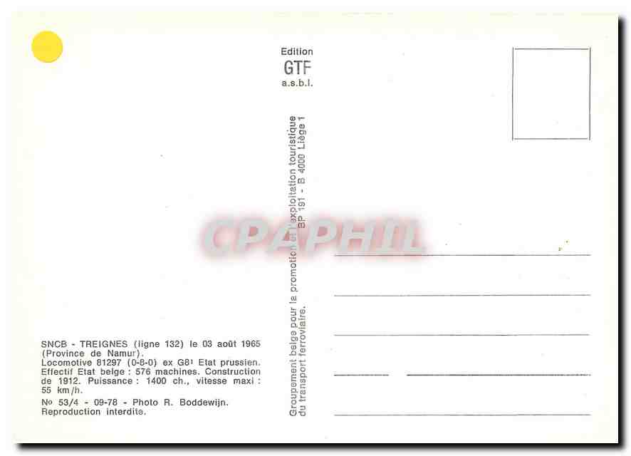 CPM Treignes Province de Namur 81297 — Rückseite